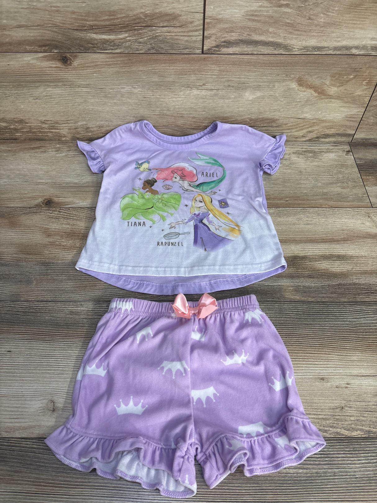 Disney Princess 2pc Flutter Sleeve Pajama Set Lilac sz 2T