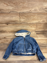 Cat & Jack Full Zip Plush Lined Denim Jacket Blue sz 4-5T