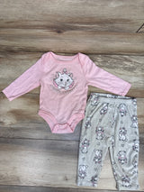 Disney Baby Marie 2pc Bodysuit & Pants Set Pink sz 6-9m