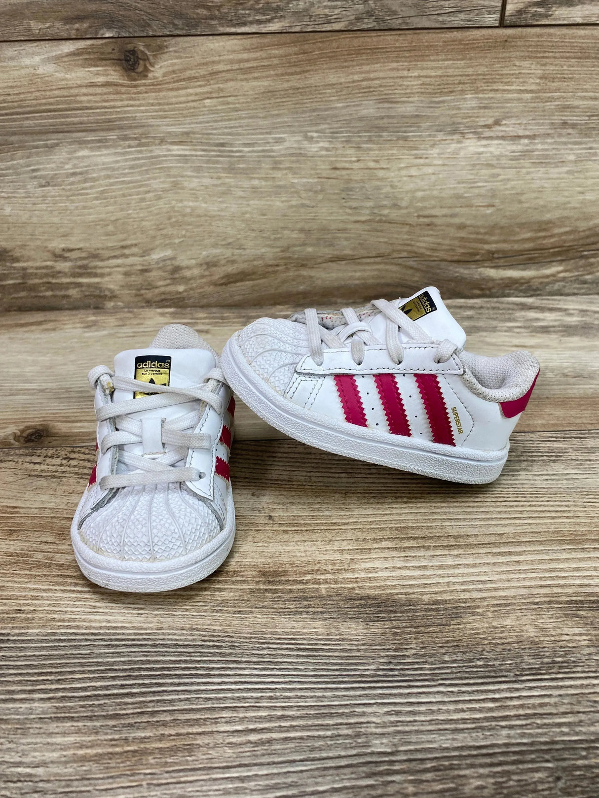 Adidas Superstar Sneakers White/Pink sz 5c