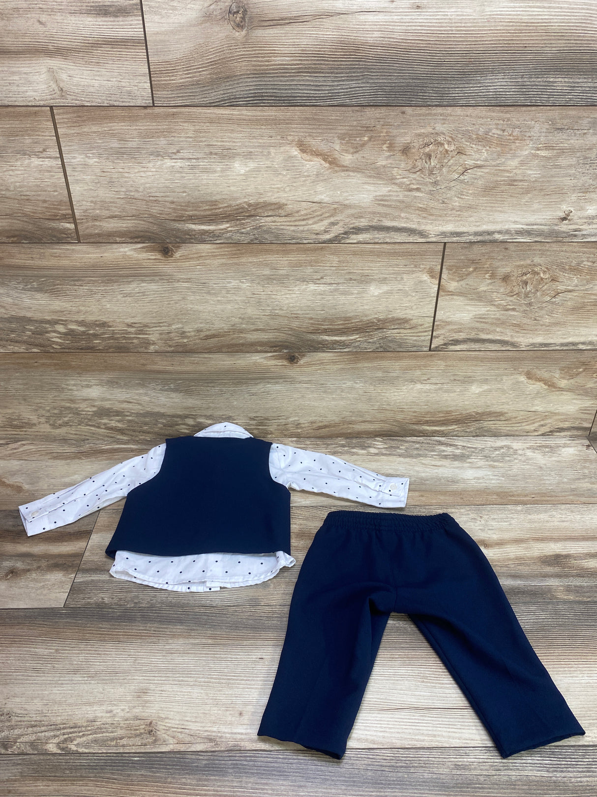 Wonder Nation 3pc Vest Set White/Navy sz 6-9m