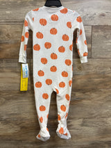 NEW Child Of Mine Pumpkin Waffle Knit Sleeper White sz 18m