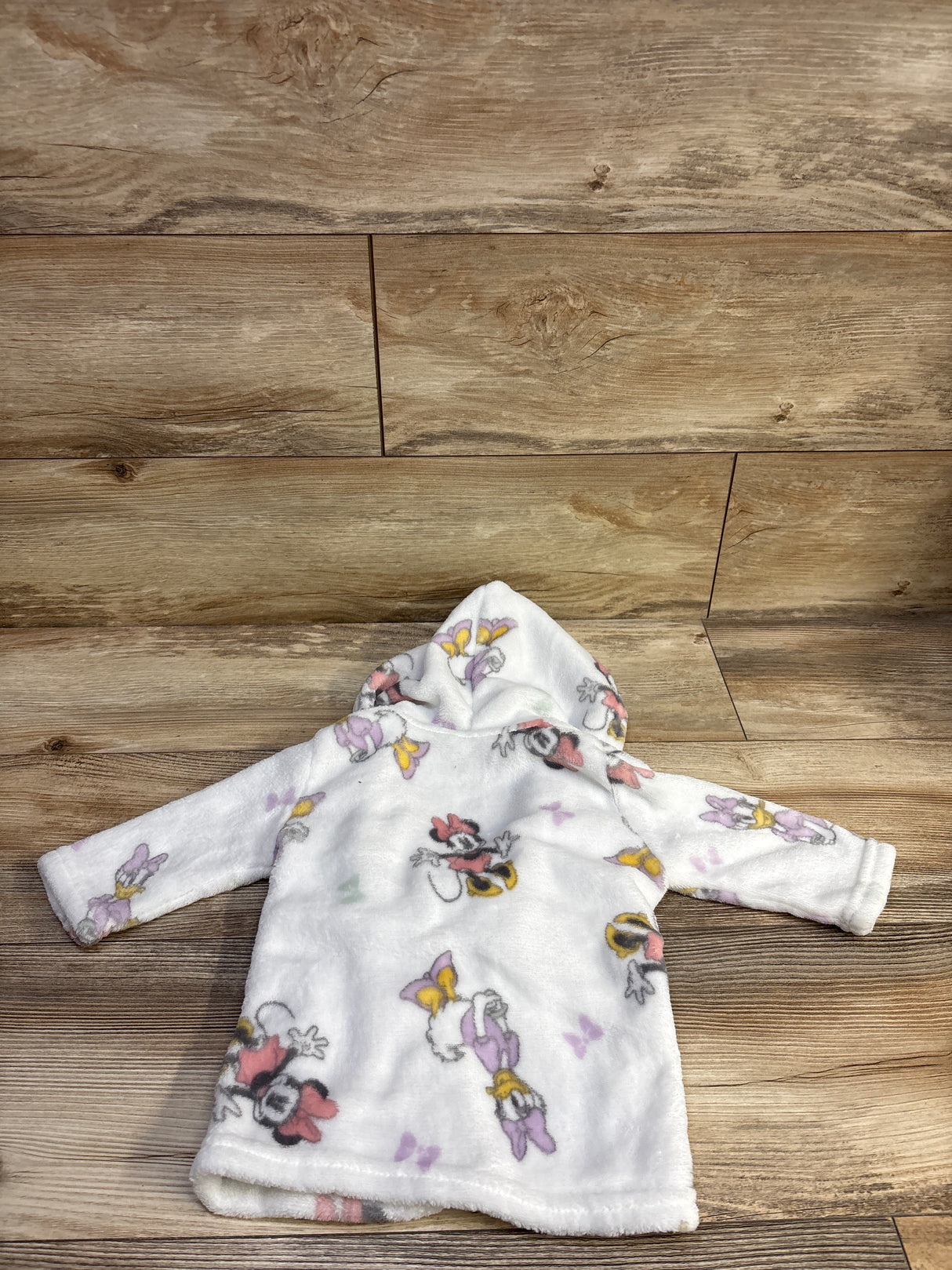 Disney Baby Minnie Mouse Plush Robe White sz 0-12m