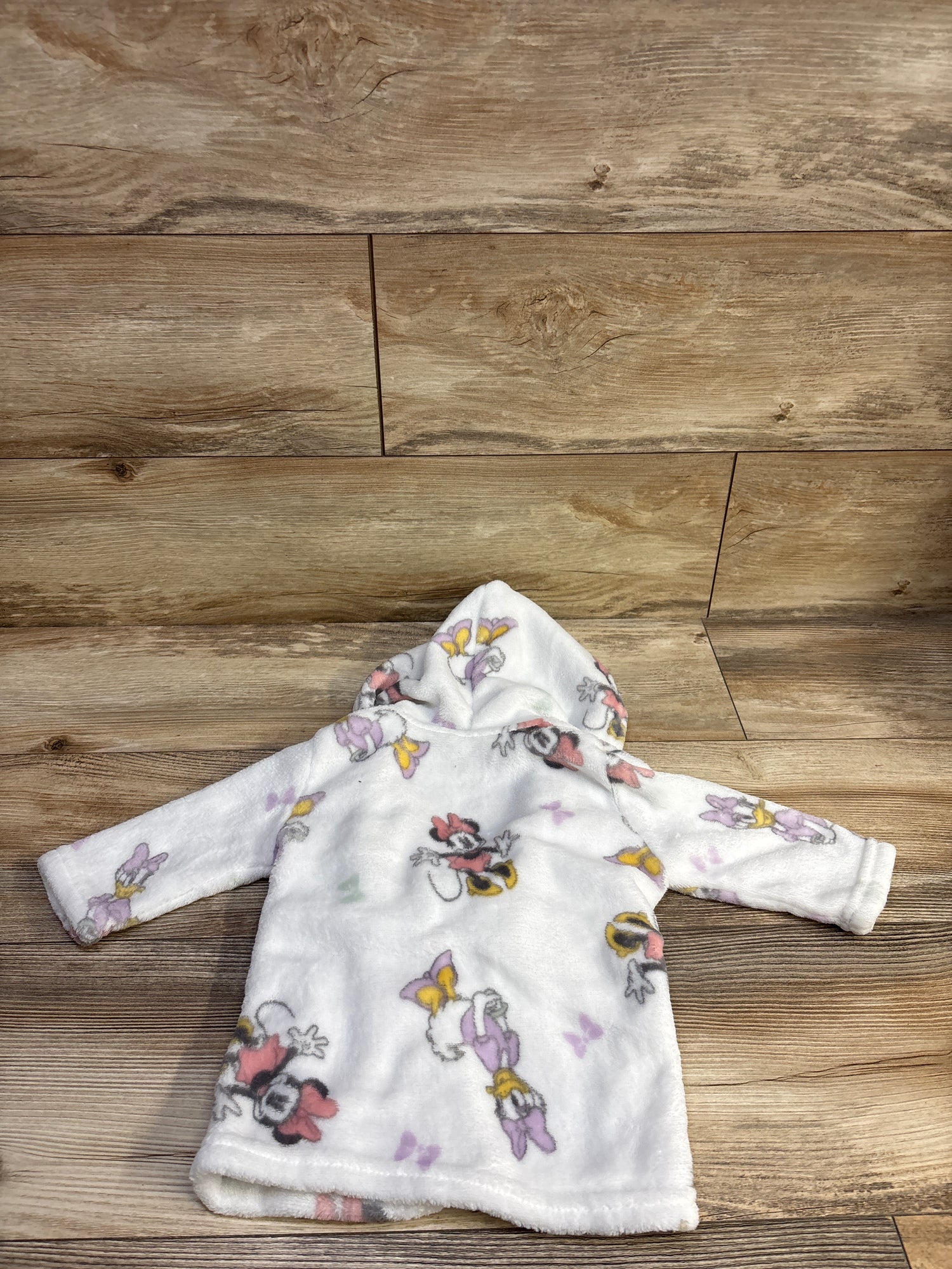 Disney Baby Minnie Mouse Plush Robe White sz 0-12m