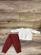 Jumping Beans 2pc Sweatshirt & Pants Set White sz 6m