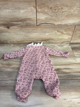 Tahari Baby Floral Quilted Footed Coverall Pink sz 0-3m