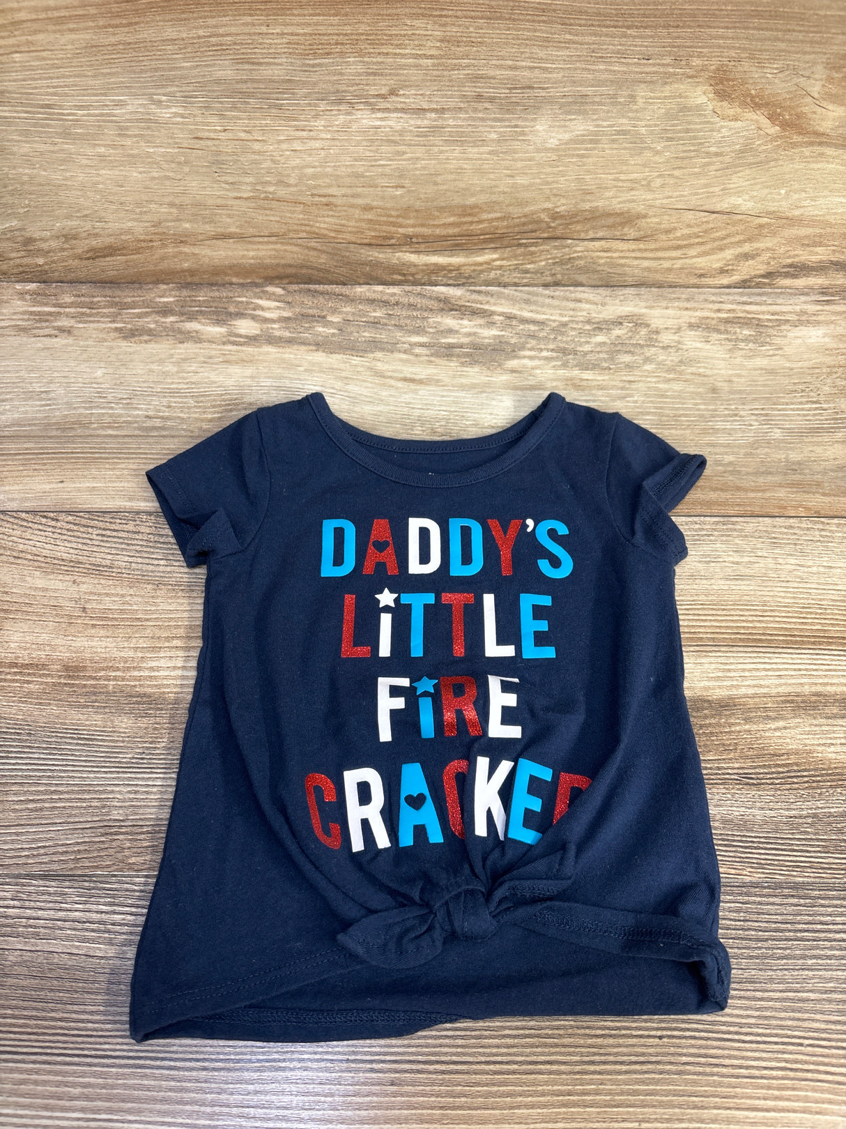 Way To Celebrate! Patriotic Daddy's Little Fire Cracker Shirt Navy sz 12m