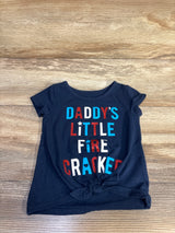 Way To Celebrate! Patriotic Daddy's Little Fire Cracker Shirt Navy sz 12m
