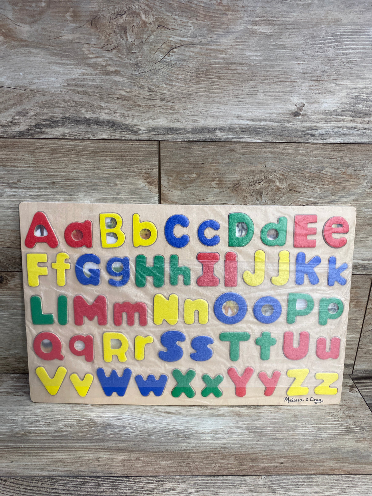 NEW Melissa & Doug Upper & Lower Case Alphabet Letters Wooden Puzzle