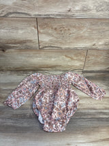 Shein Smocked Floral Bubble Romper Pink sz 12-18m