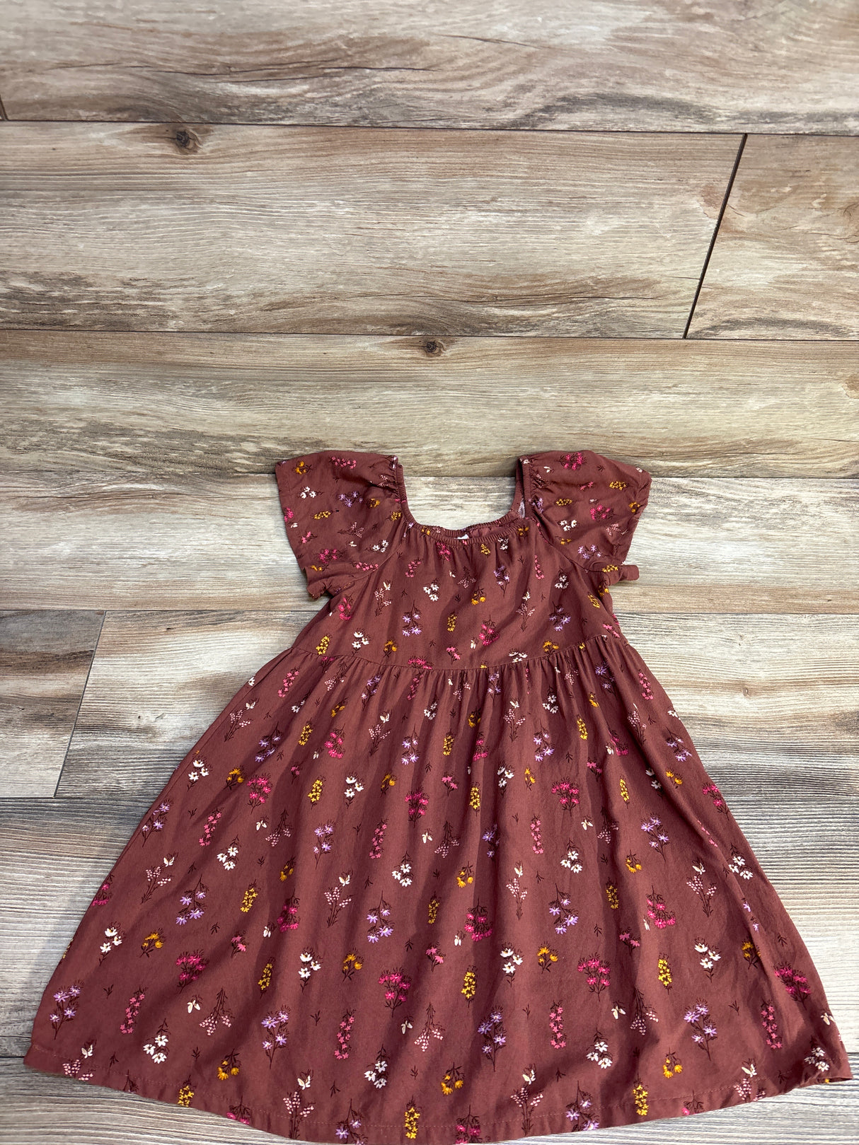 Jumping Beans Floral Skater Dress Brown sz 5T  Ty