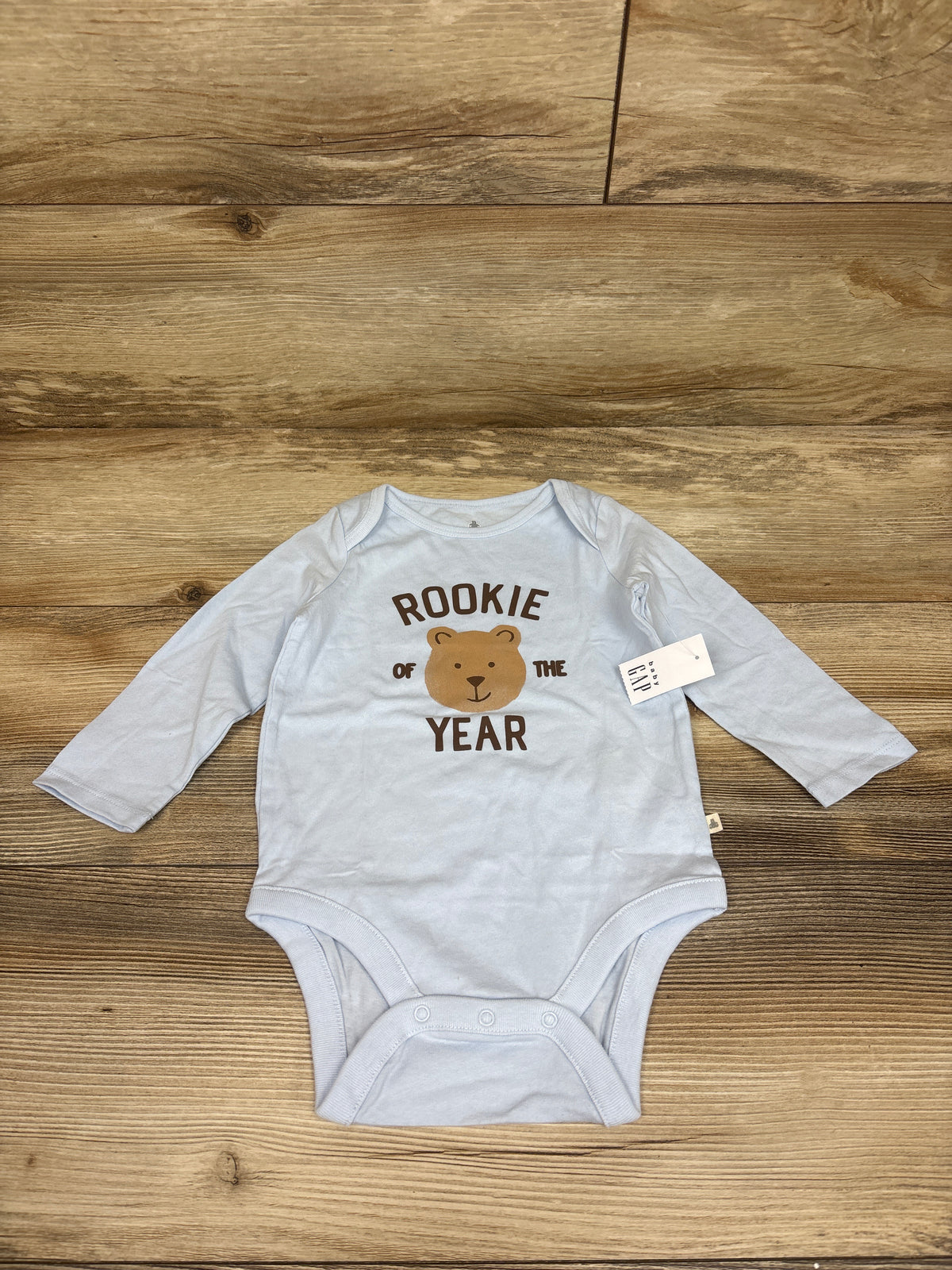 NEW Baby Gap Rookie of the Year Long Sleeve Bodysuit Blue sz 12-18m