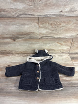 Baby Gap Lined Knit Bear Cardigan Grey sz 3-6m