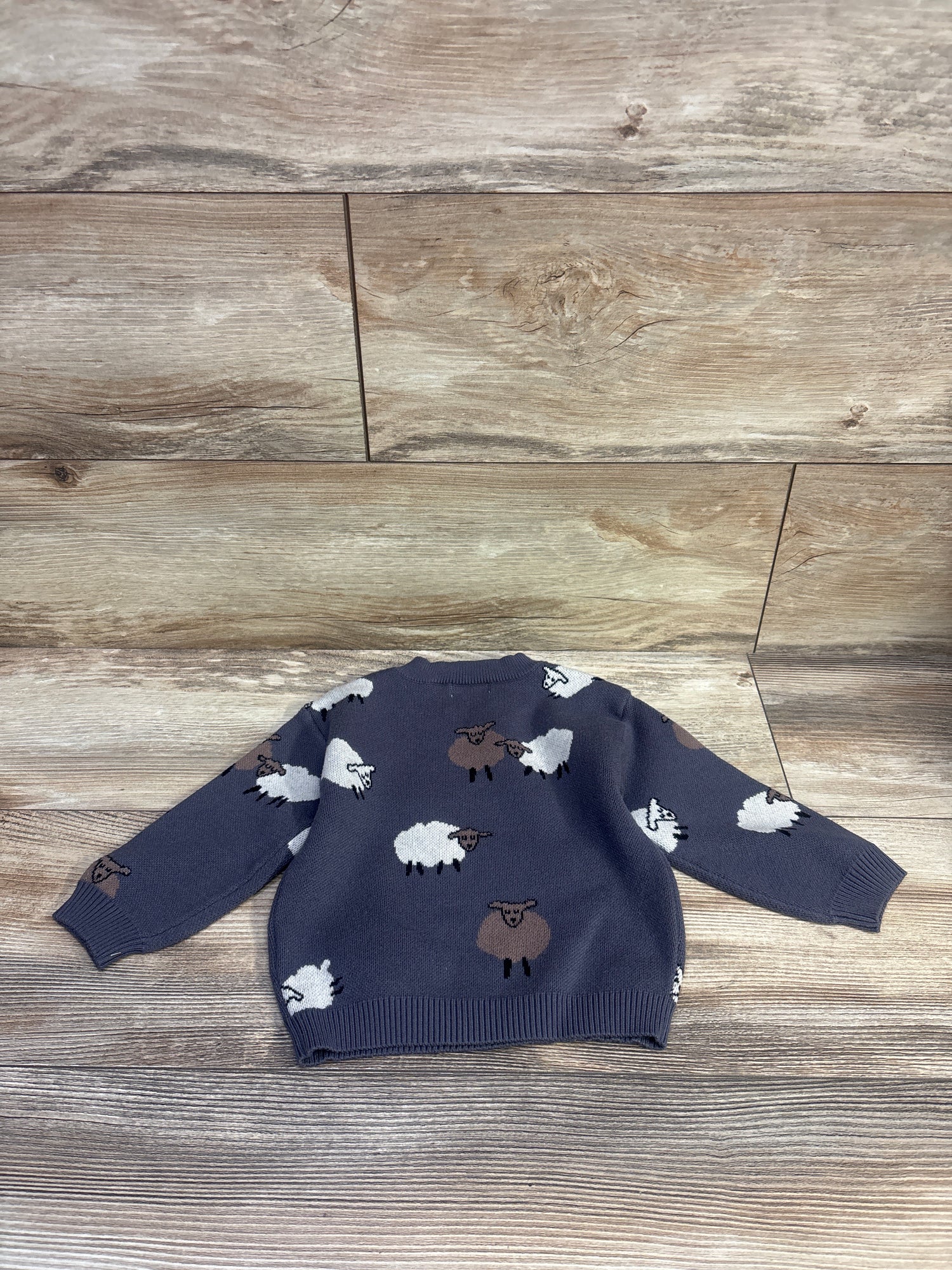 Grayson Mini Fine Knit Sheep Sweater Grey sz 18m