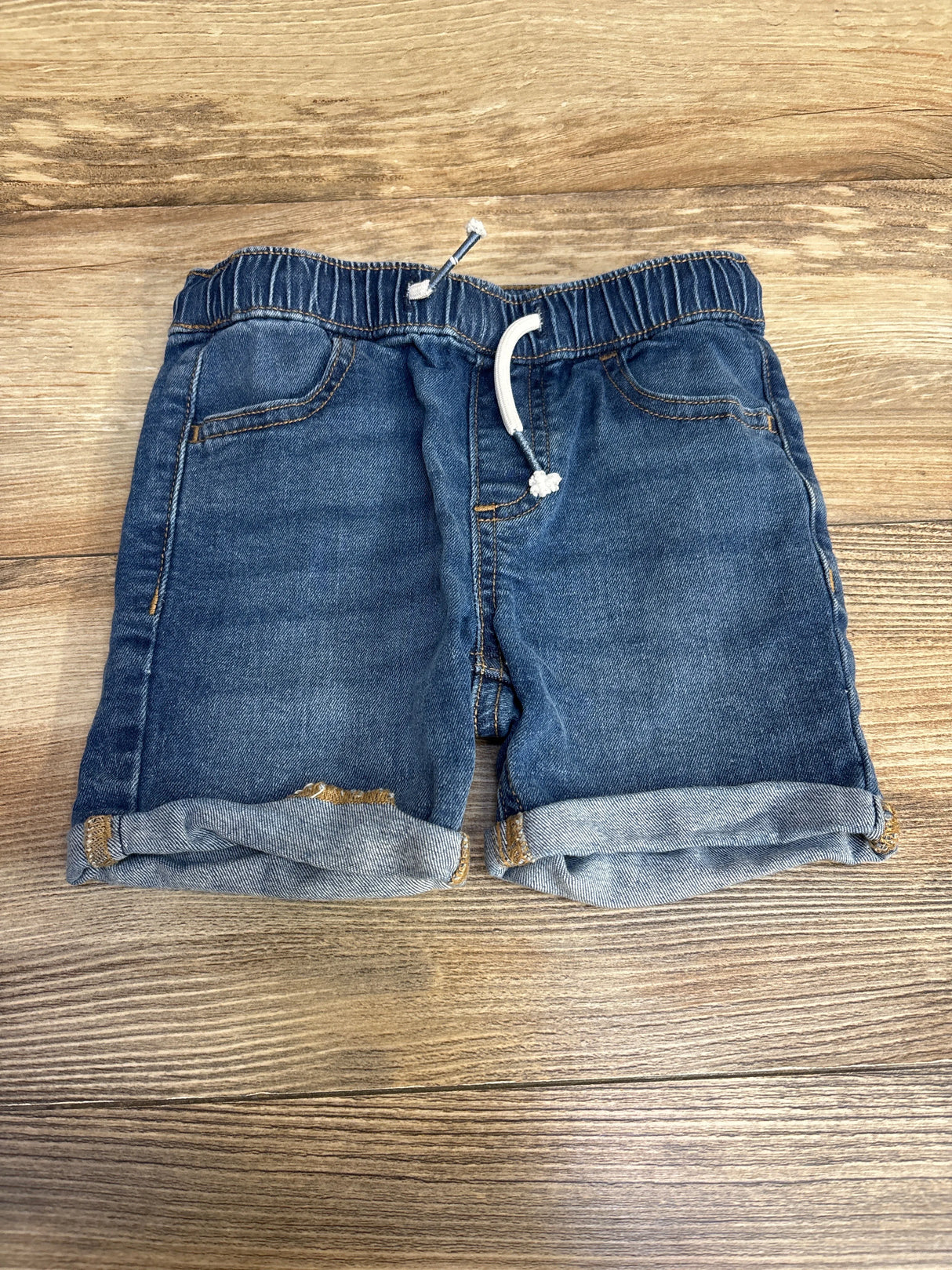 Okie Dokie Drawstring Denim Shorts Blue sz 4T - Me n Mommy To Be