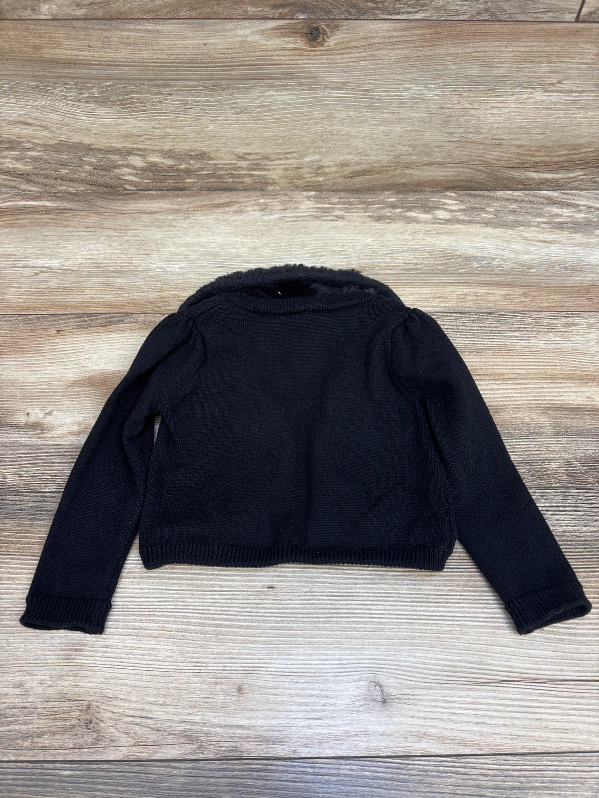 Gymboree Faux Fur Collar Cardigan Black sz 12-18m