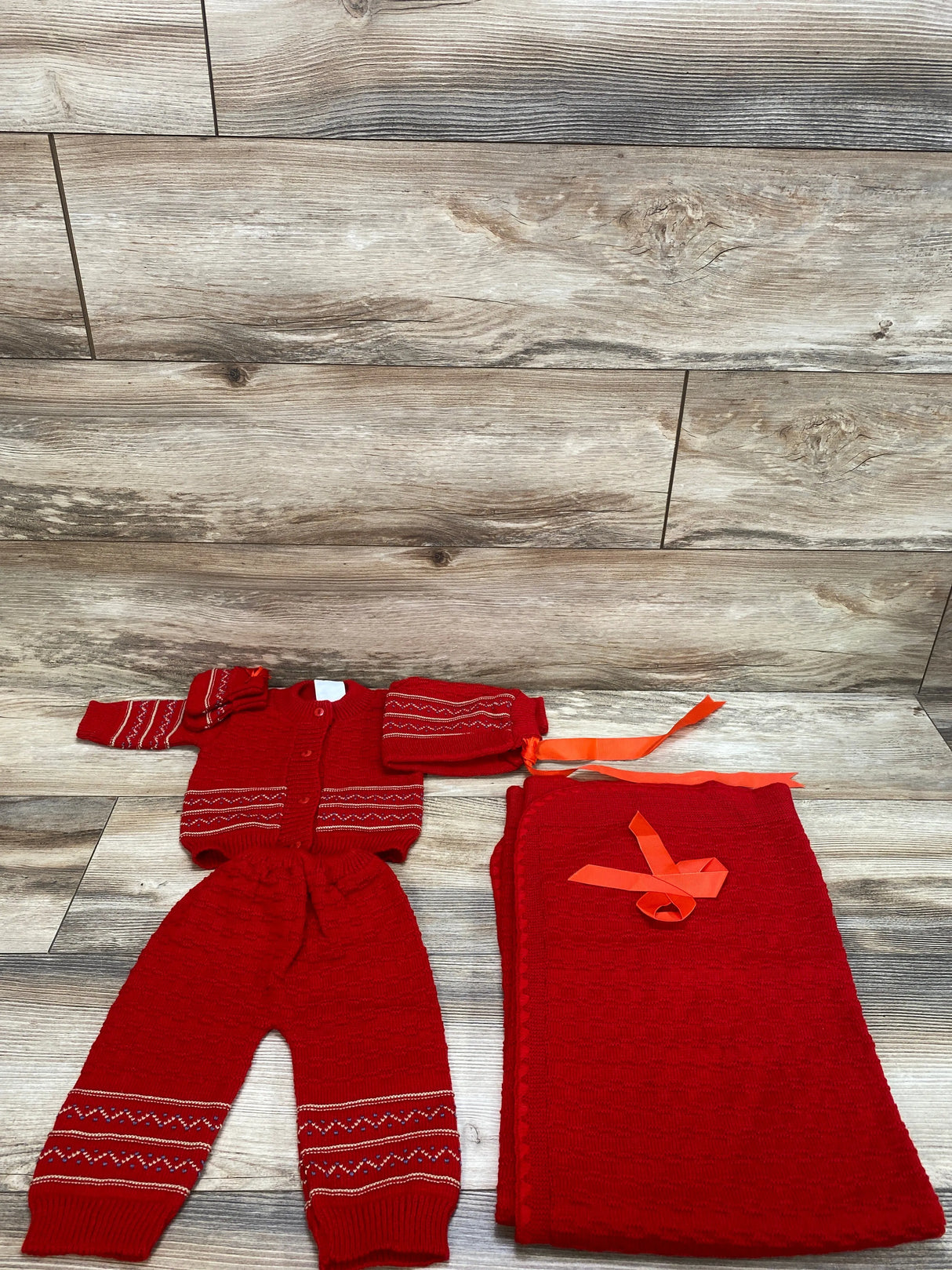 Pepito 5pc Sweater Set Red sz 3m