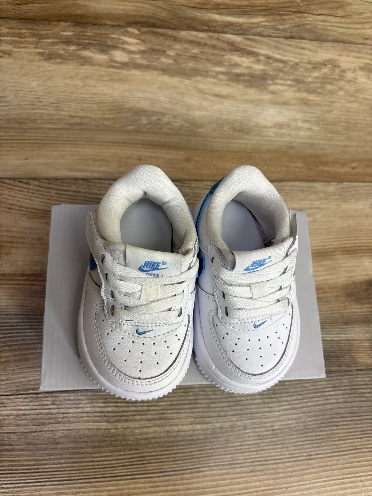 Nike Force 1 Low EasyOn TD 'White Blue Beyond' Sneakers sz 4c