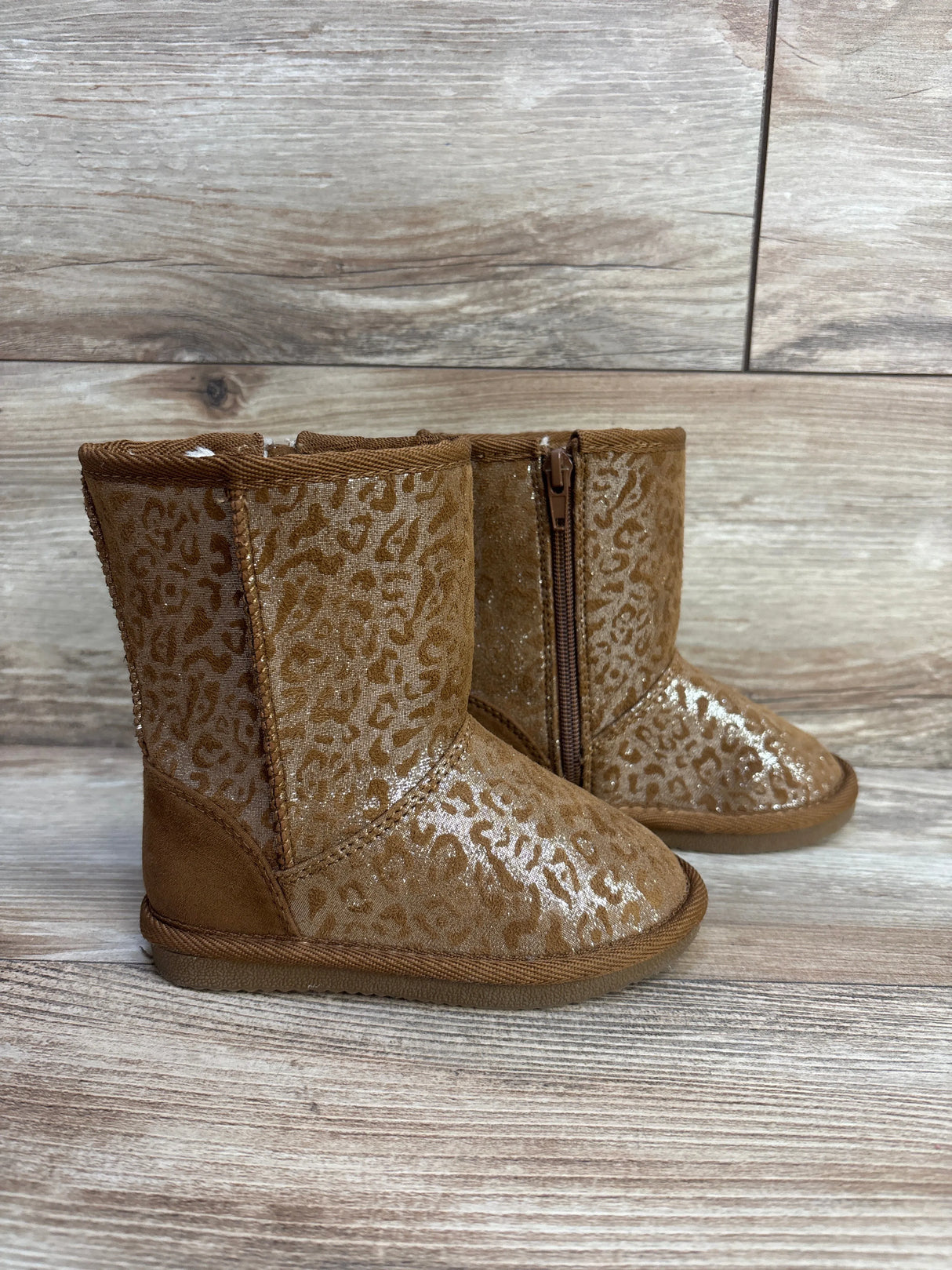 Harper Canyon Leopard Print Fur Boots Brown sz 8c - Me n Mommy To Be