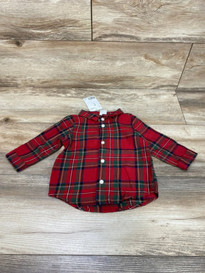 NEW H&M Plaid Button-Up Shirt Red sz 6m - Me n Mommy To Be
