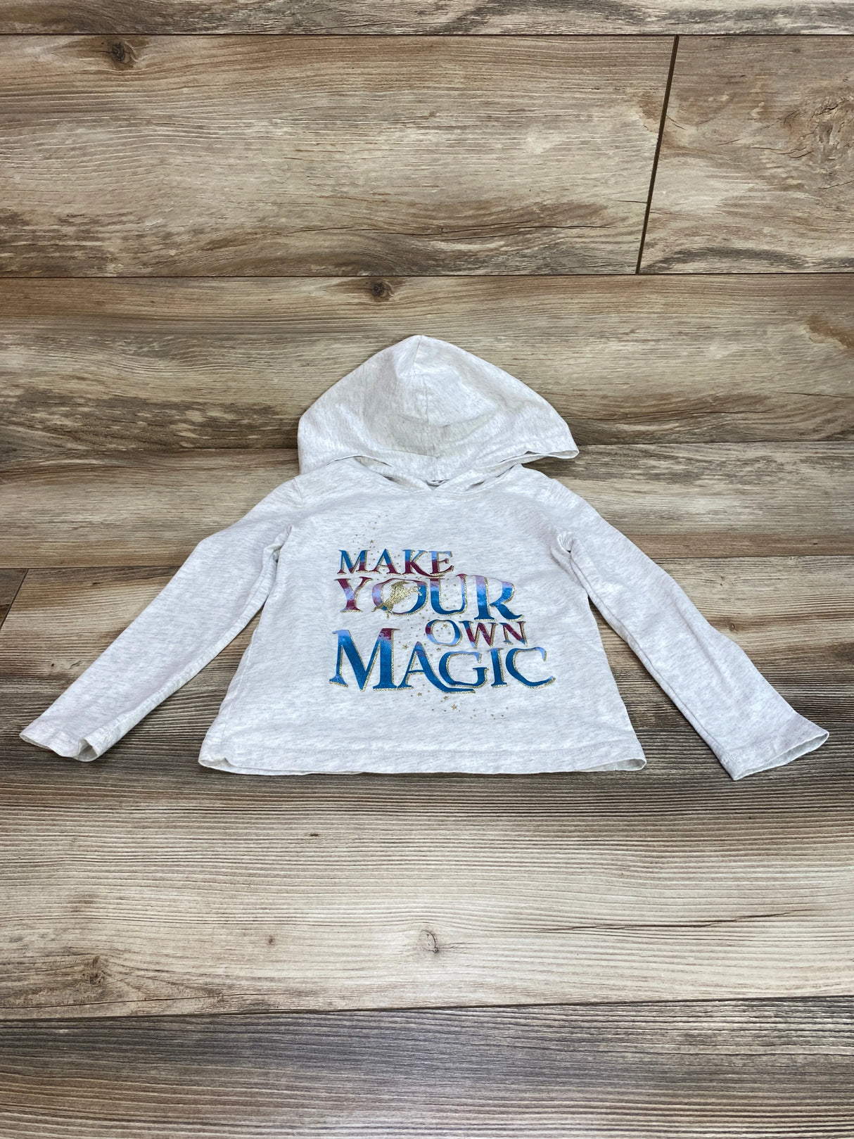 Carter's Make Your Own Magic Hooded Shirt Grey sz 4T