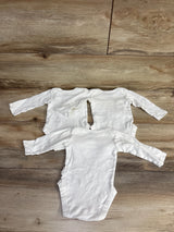 Bundles 3pk Long Sleeve Bodysuit Set White sz 0-3m