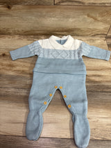 Shein Vintaside Knit Footed Collar Coverall Blue sz 3-6m