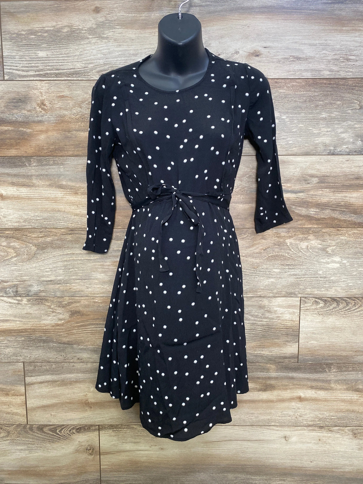 Seraphine Polka Dot Nursing Dress Black sz Small