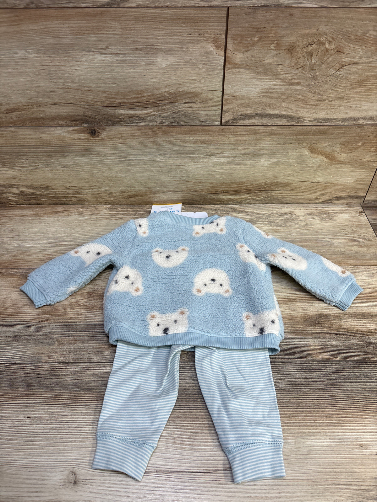 NEW Carter's 2pc Sherpa Sweatshirt & Pants Set Blue sz 6m