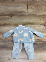NEW Carter's 2pc Sherpa Sweatshirt & Pants Set Blue sz 6m