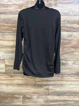 BHome Maternity Ruched Long Sleeve Shirt Black sz XL