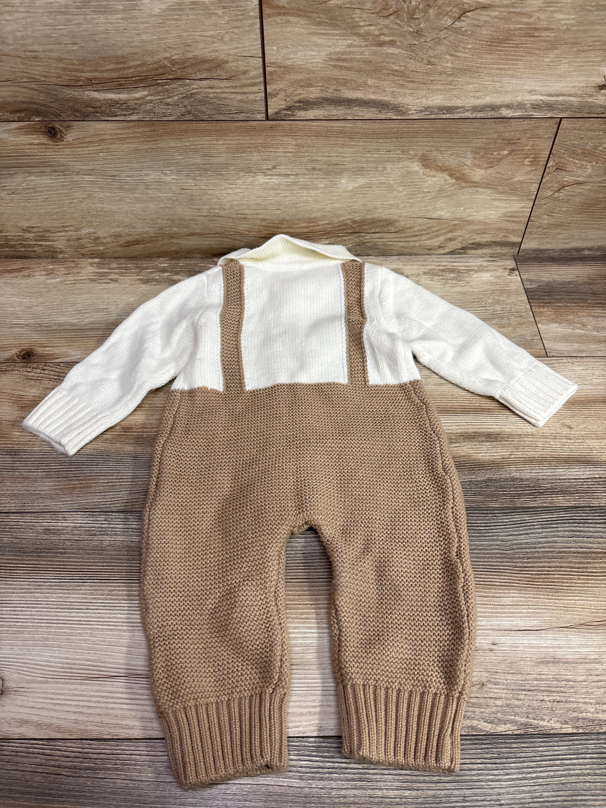 Xingqing Sweater-Knit Gentlemen Coverall White sz 6/9m