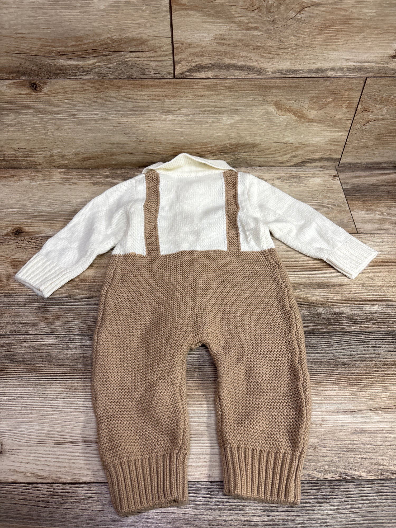 Xingqing Sweater-Knit Gentlemen Coverall White sz 6/9m