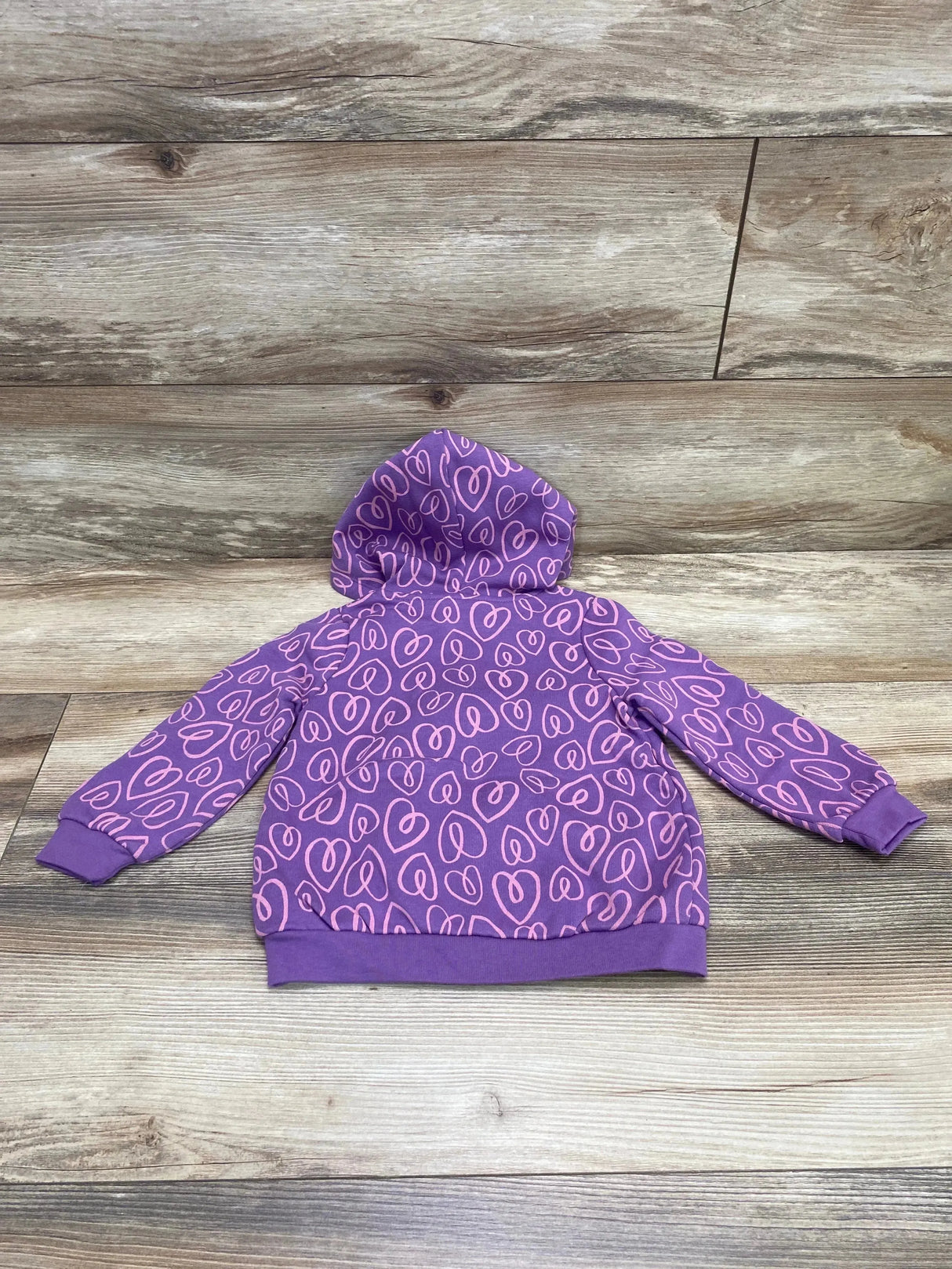 NEW Okie Dokie Purple Heart Fleece Full Zip Hoodie sz 24m