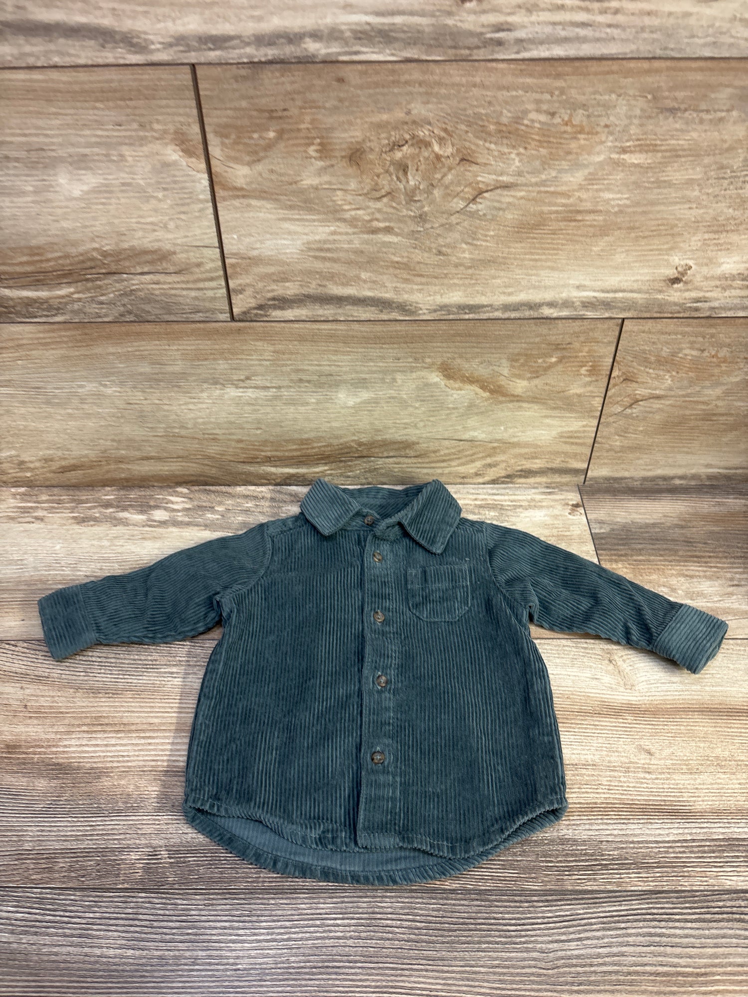 Just One You Button Up Corduroy Shirt Green sz 3m