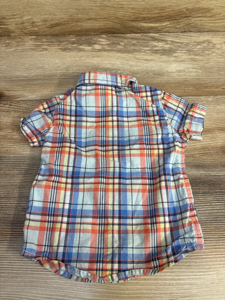 Carter's Plaid Button-Up Shirt Blue sz 6m - Me n Mommy To Be