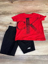 Calvin Klein 2pc Logo Shirt & Shorts Red sz 4T - Me n Mommy To Be