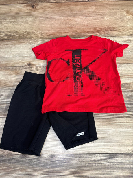 Calvin Klein 2pc Logo Shirt & Shorts Red sz 4T - Me n Mommy To Be