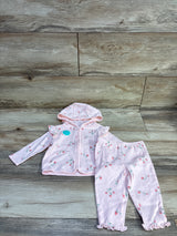 NWOT Child Of Mine 2pc Strawberry Zip-Up Jacket & Pants Set Pink sz 3-6m