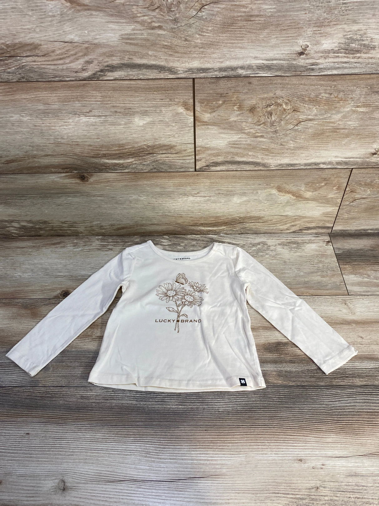 Lucky Brand Floral Long Sleeve Shirt Cream sz 3T