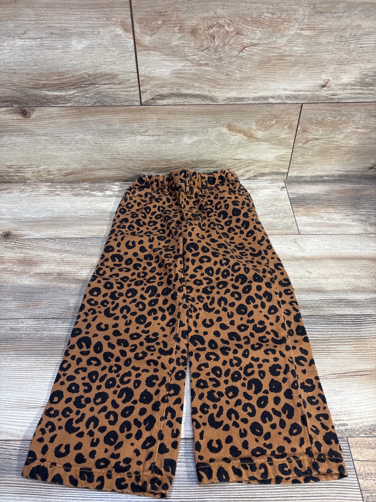 Cat & Jack Leopard Wide Leg Jeans Brown sz 5T