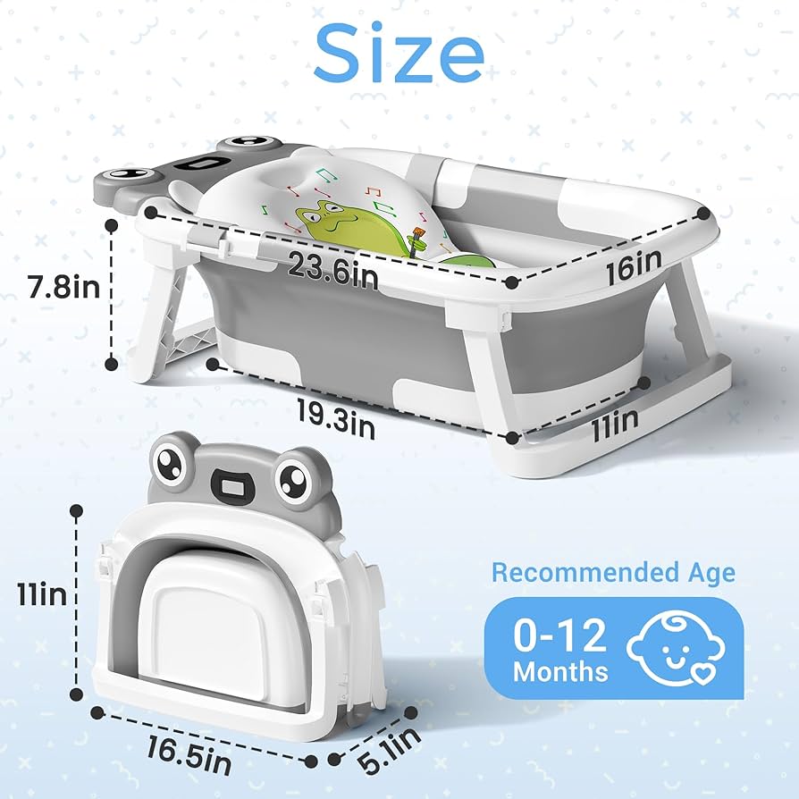 NEW Bunwag Foldable Bathtub in Grey
