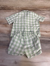 H&M 2pc Gingham Button Up Shirt & Shorts Green sz 6m - Me n Mommy To Be