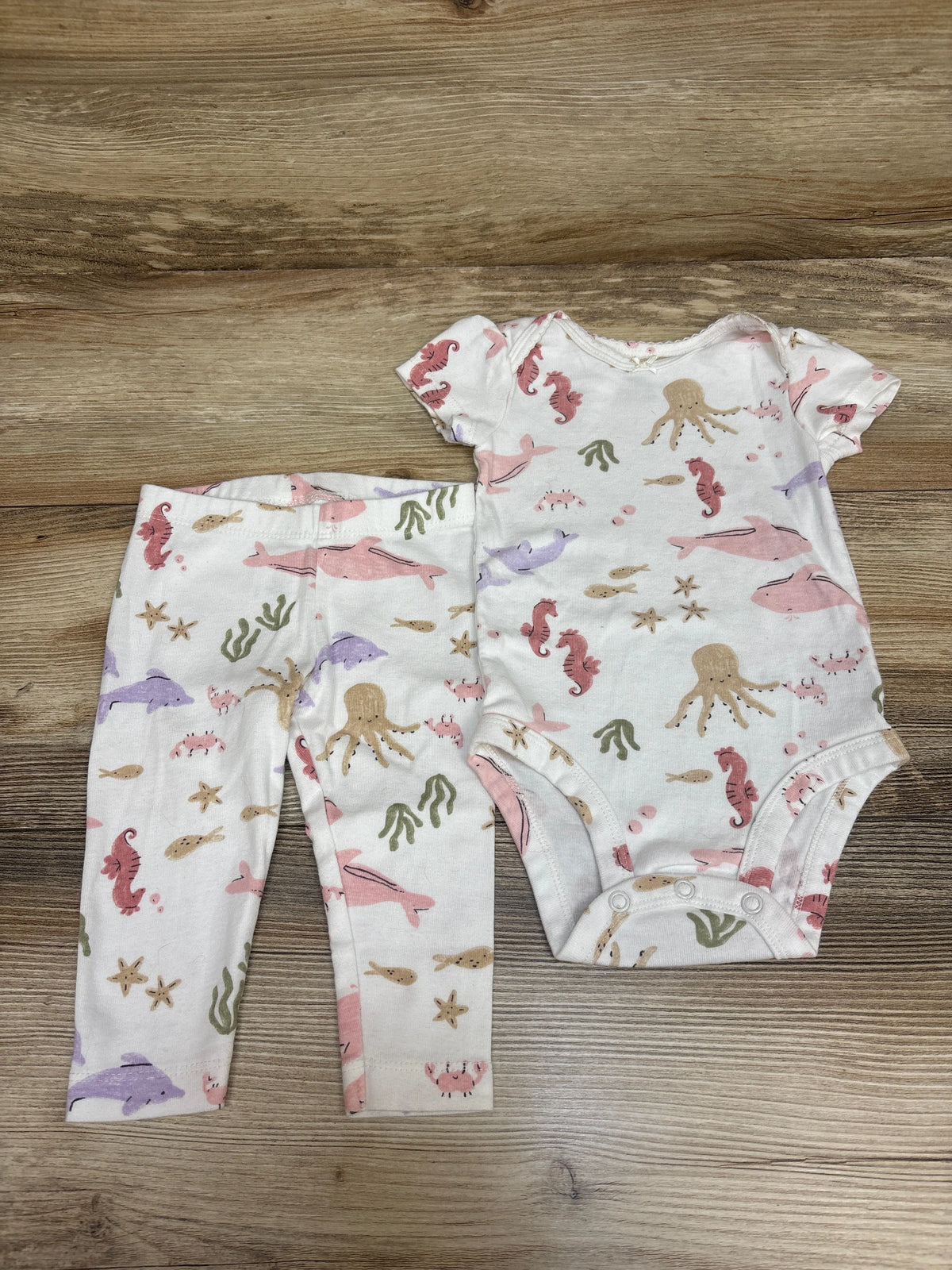 Carter's 2pc Sea Animal Bodysuit & Pants Set White sz 6m