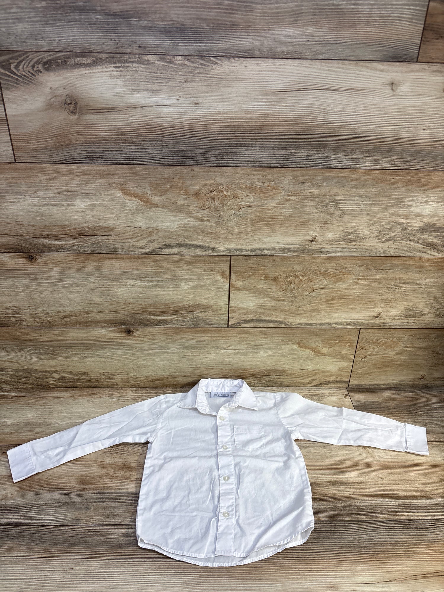 Spring Notion Long Sleeve Button-Up Dress Shirt White sz 4T