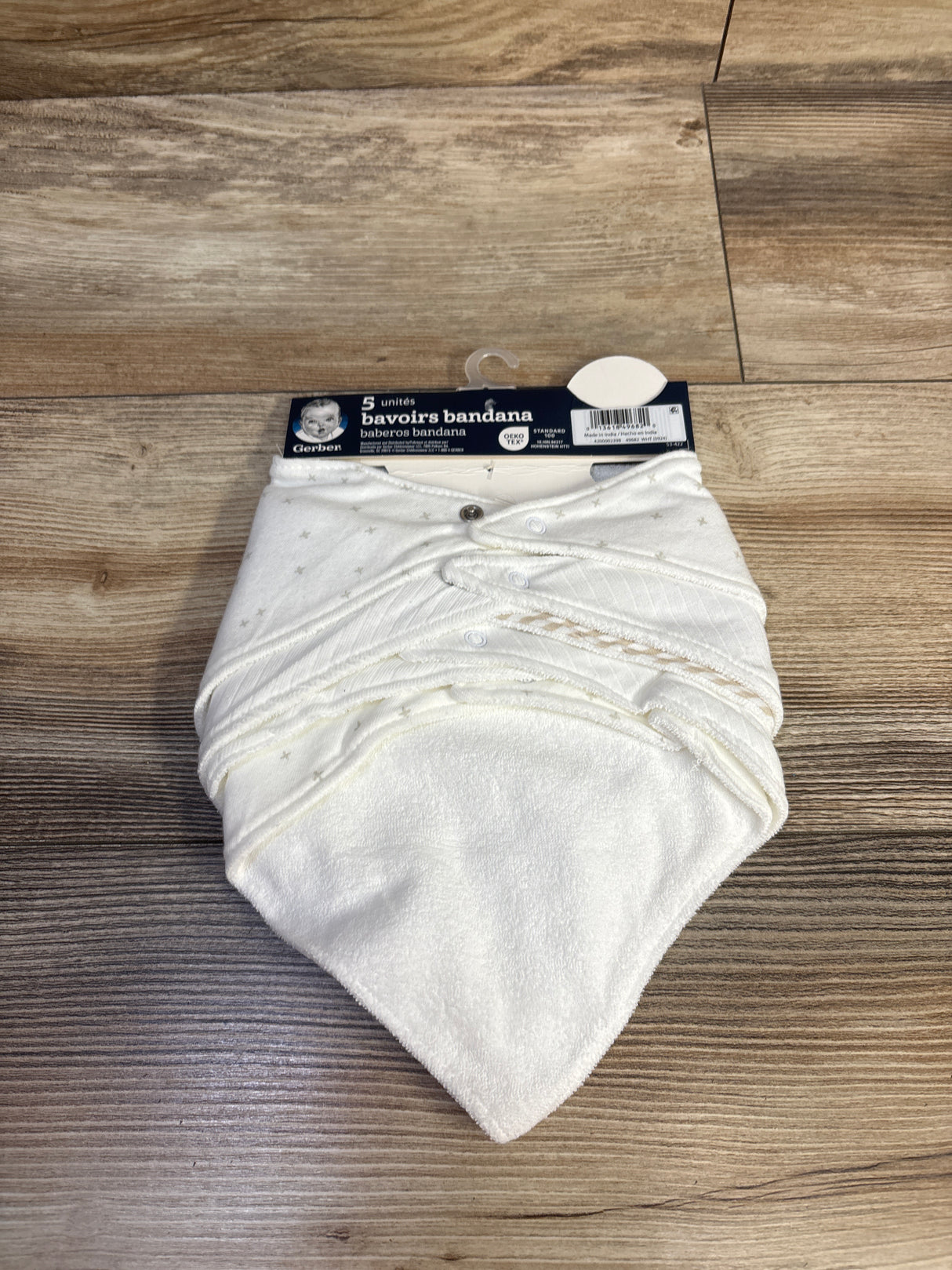 NEW Gerber 5pk Bandana Bibs White