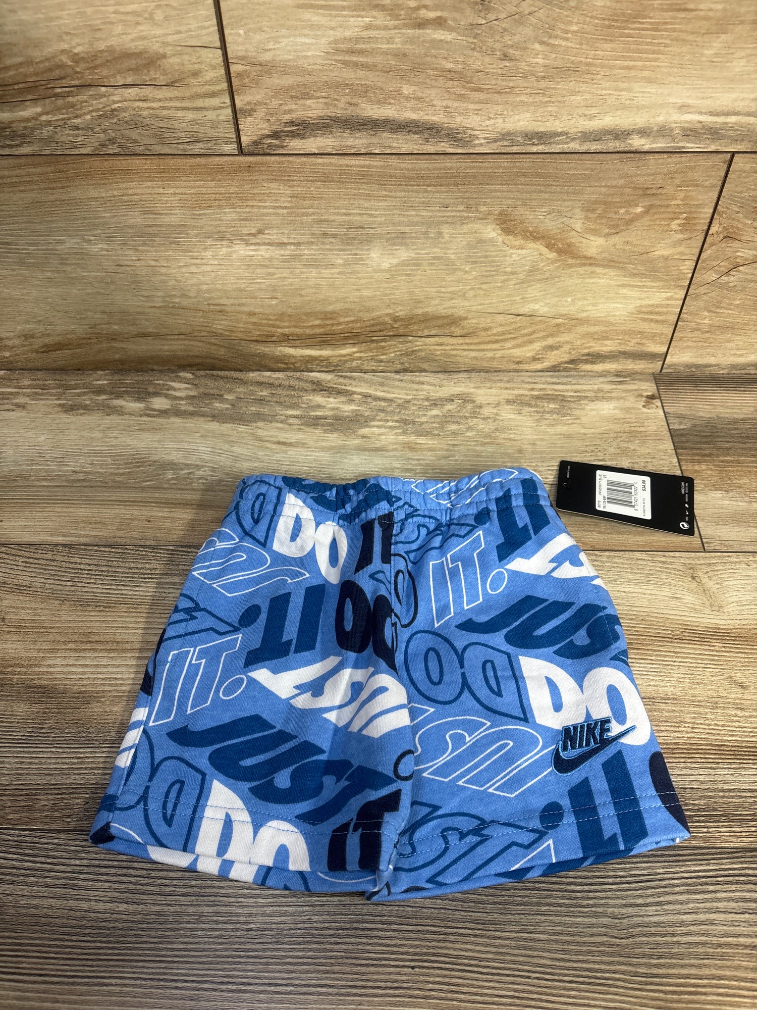 NEW Nike Just Do it All-Over Print Pull-On Shorts Blue sz 2T
