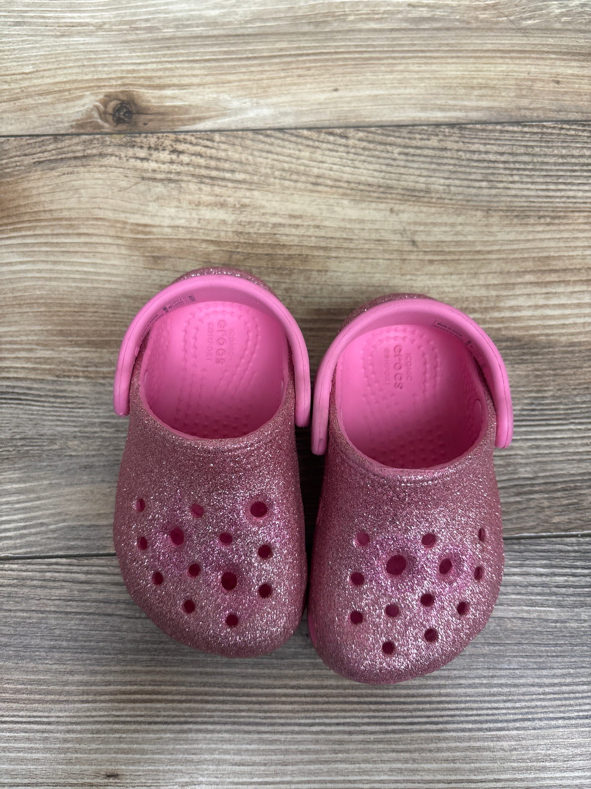 Crocs Classic Glitter Clogs Pink sz 5c