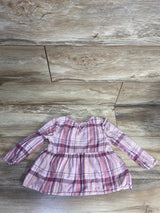 OshKosh Plaid Long Sleeve Tunic Pink sz 3T