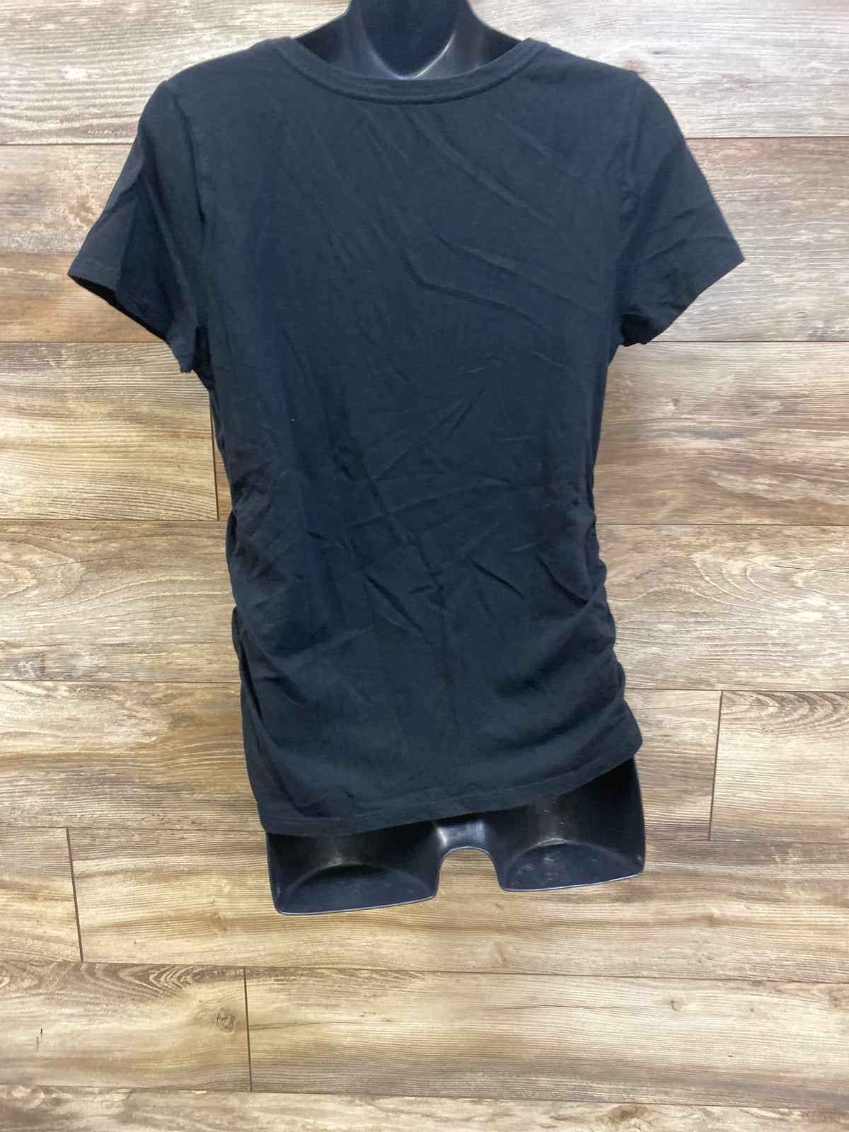 Isabel Maternity Ruched V-Neck Shirt Black sz Large